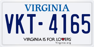VA license plate VKT4165