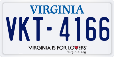 VA license plate VKT4166
