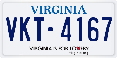 VA license plate VKT4167