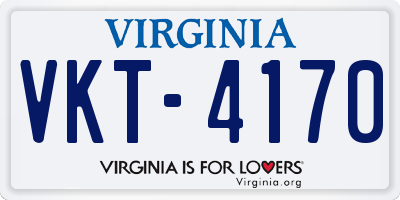 VA license plate VKT4170