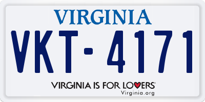 VA license plate VKT4171