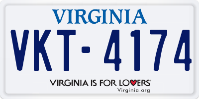 VA license plate VKT4174