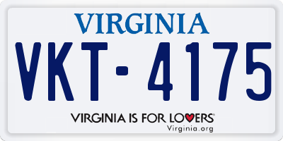 VA license plate VKT4175