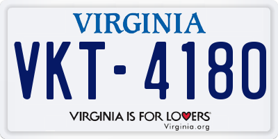 VA license plate VKT4180