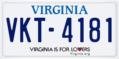 VA license plate VKT4181