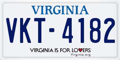 VA license plate VKT4182