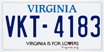 VA license plate VKT4183