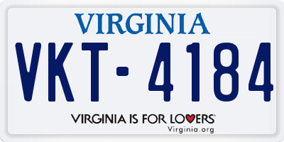 VA license plate VKT4184