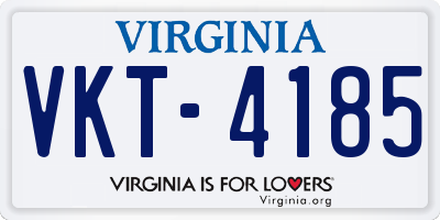 VA license plate VKT4185