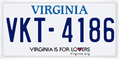 VA license plate VKT4186