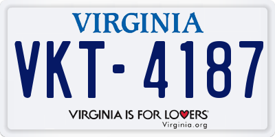 VA license plate VKT4187