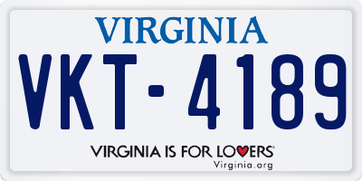VA license plate VKT4189