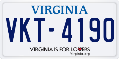 VA license plate VKT4190
