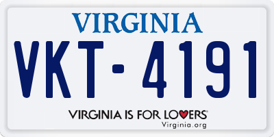 VA license plate VKT4191