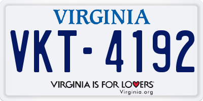 VA license plate VKT4192