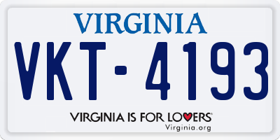 VA license plate VKT4193