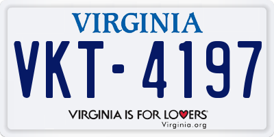 VA license plate VKT4197