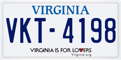 VA license plate VKT4198