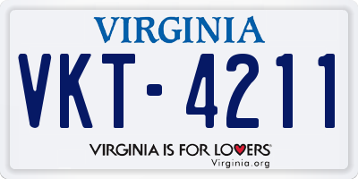 VA license plate VKT4211