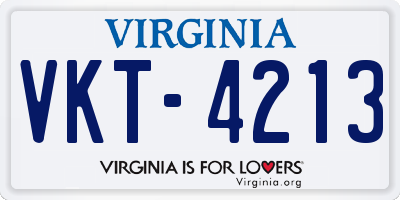VA license plate VKT4213