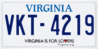 VA license plate VKT4219