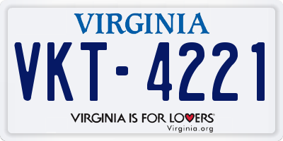 VA license plate VKT4221