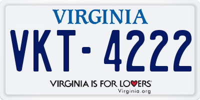 VA license plate VKT4222