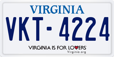VA license plate VKT4224