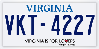 VA license plate VKT4227