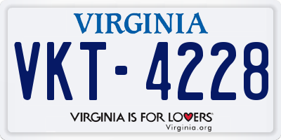 VA license plate VKT4228