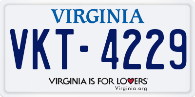 VA license plate VKT4229