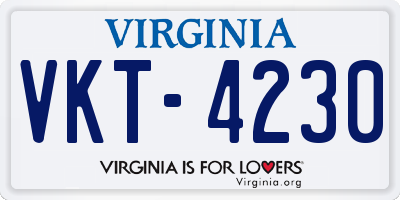 VA license plate VKT4230