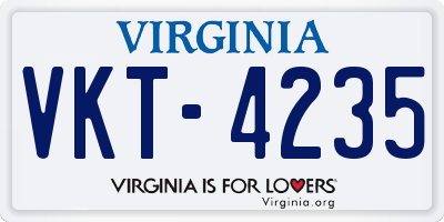 VA license plate VKT4235