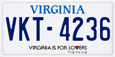 VA license plate VKT4236