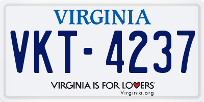 VA license plate VKT4237