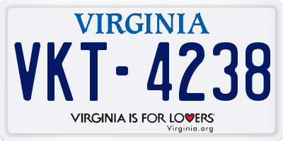 VA license plate VKT4238