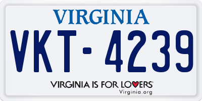VA license plate VKT4239