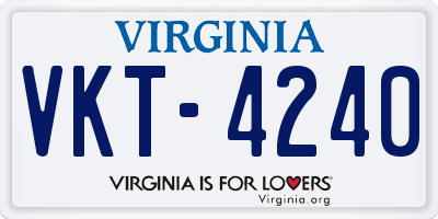 VA license plate VKT4240