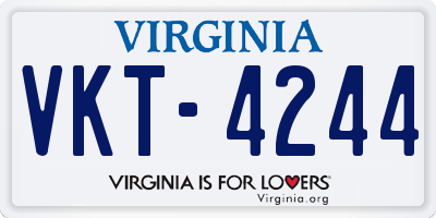 VA license plate VKT4244
