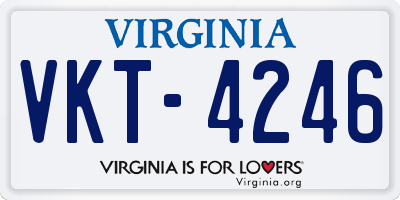 VA license plate VKT4246