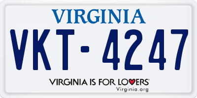 VA license plate VKT4247