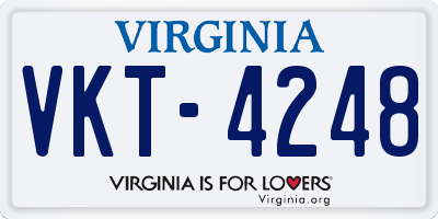 VA license plate VKT4248