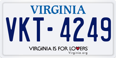 VA license plate VKT4249