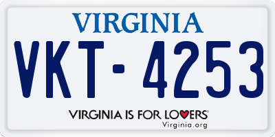 VA license plate VKT4253