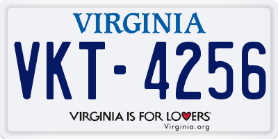 VA license plate VKT4256