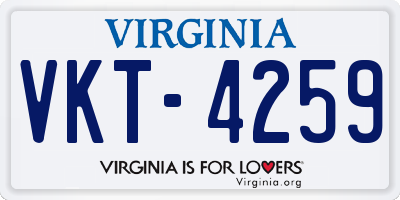 VA license plate VKT4259