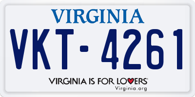 VA license plate VKT4261