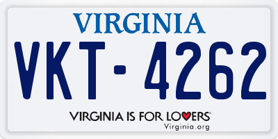 VA license plate VKT4262
