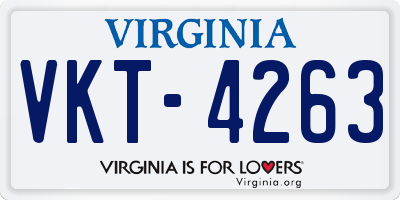 VA license plate VKT4263