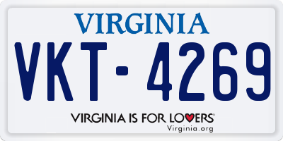 VA license plate VKT4269
